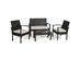 Costway 4 Piece Rattan Patio Furniture Set Garden Lawn Sofa Wicker Cushioned Seat Brown, Beige
