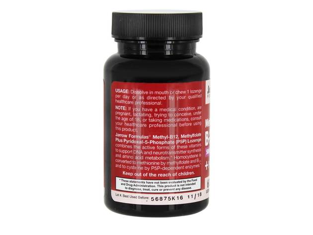 Jarrow Formulas - Methyl B-12 & Methyl Folate Cherry - 60 Lozenges