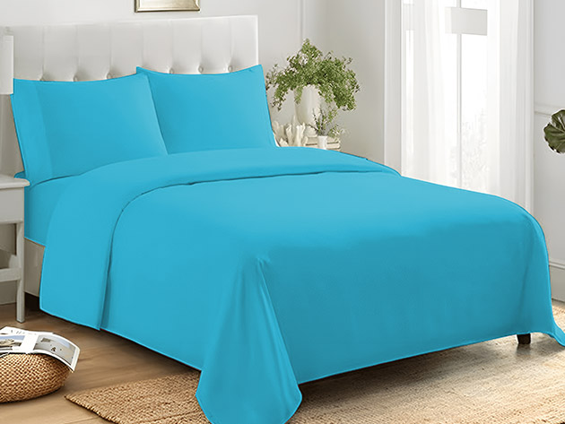 4-Piece Microfiber Sheet Set (Aqua/Full)