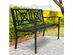 Costway Patio Garden Bench Steel Frame Park Yard Outdoor Furniture Porch Chair Black