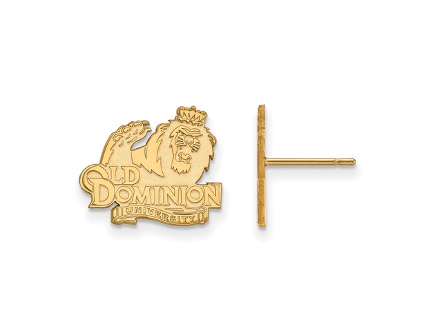 10k Yellow Gold Old Dominion University Small Post Earrings