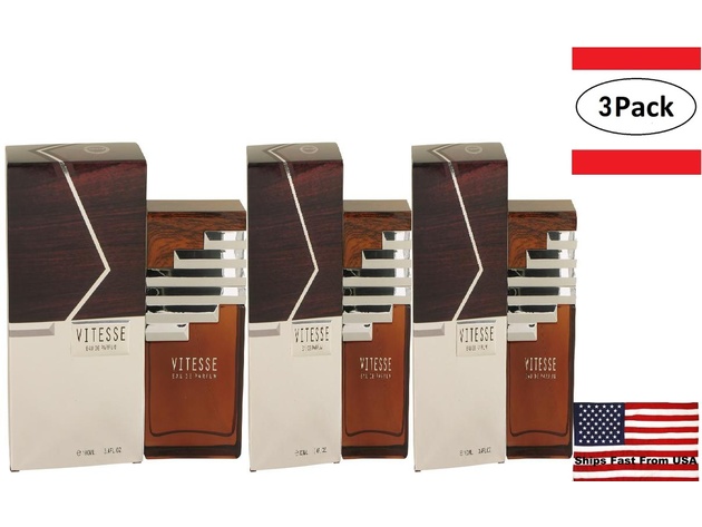 3 Pack Armaf Vitesse by Armaf Eau De Parfum Spray 3.4 oz for Men