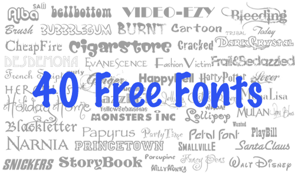40 FREE Stylin' Fonts - Product Image