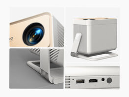 N6 Pro 1080p Portable Smart Projector - Netflix Certified, Auto-Focus, Voice Controlled, Wi-Fi 6 & Bluetooth 5.4