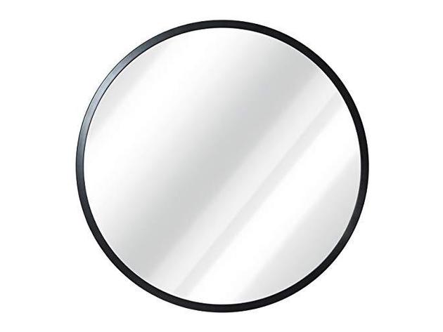 HBCY Creations Black Circle Wall Mirror 16" Round Wall Mirror for Entryways (Refurbished, No Retail Box)