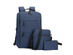 3 Pieces USB Multifunction Large Capacity Business Laptop Bags Set Blue