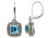 3.80 Carat (ctw) Blue Topaz Dangle Earrings in Sterling Silver with 14K Gold Accent