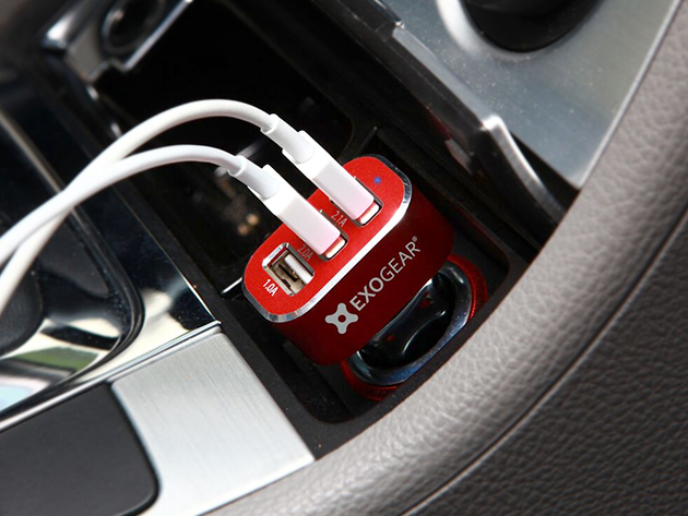 Exocharge 3-Port USB Car Charger (International)