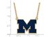 14k Gold Plated Silver U of Michigan Lg Enameled Pendant Necklace