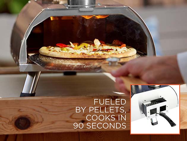 Wolfgang Puck Outdoor Wood Pellet Pizza Oven & Grill (Black/Bundle)