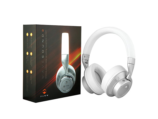 Paww WaveSound 3 Noise-Cancelling Bluetooth Headphones (White)