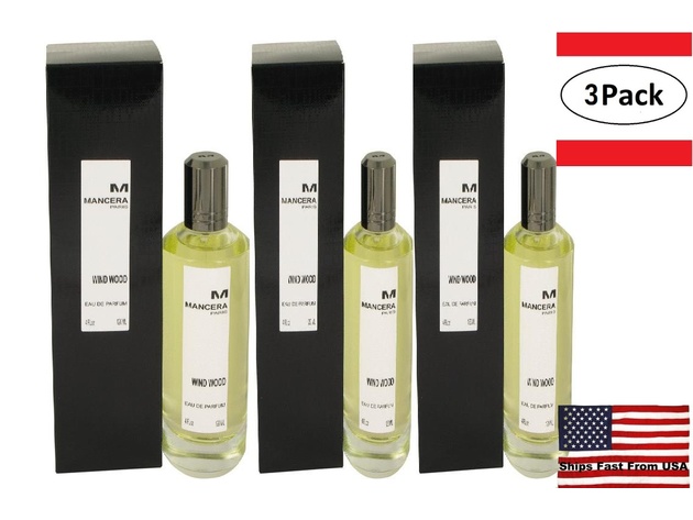 3 Pack Mancera Wind Wood by Mancera Eau De Parfum Spray 4 oz for Men
