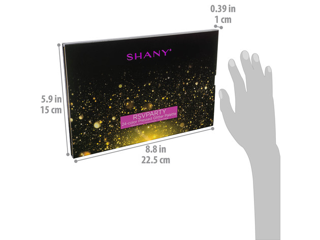 SHANY RSVParty Glitter Eyeshadow Palette - 24 Long-Lasting Pressed Glitter Pigments for Face and Body - Ultra Pigmented Glitter Makeup set with Brush.