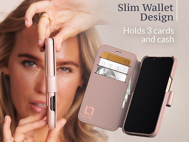 LUPA Legacy iPhone 13 Wallet Case (Rose Gold)
