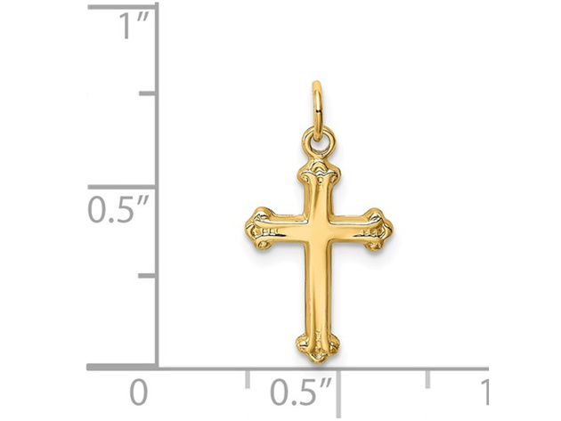 14K Yellow Gold Cross Pendant Necklace with Chain