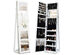 Costway Mirrored Jewelry Cabinet Lockable Standing Storage Organizer W/ Shelf - White