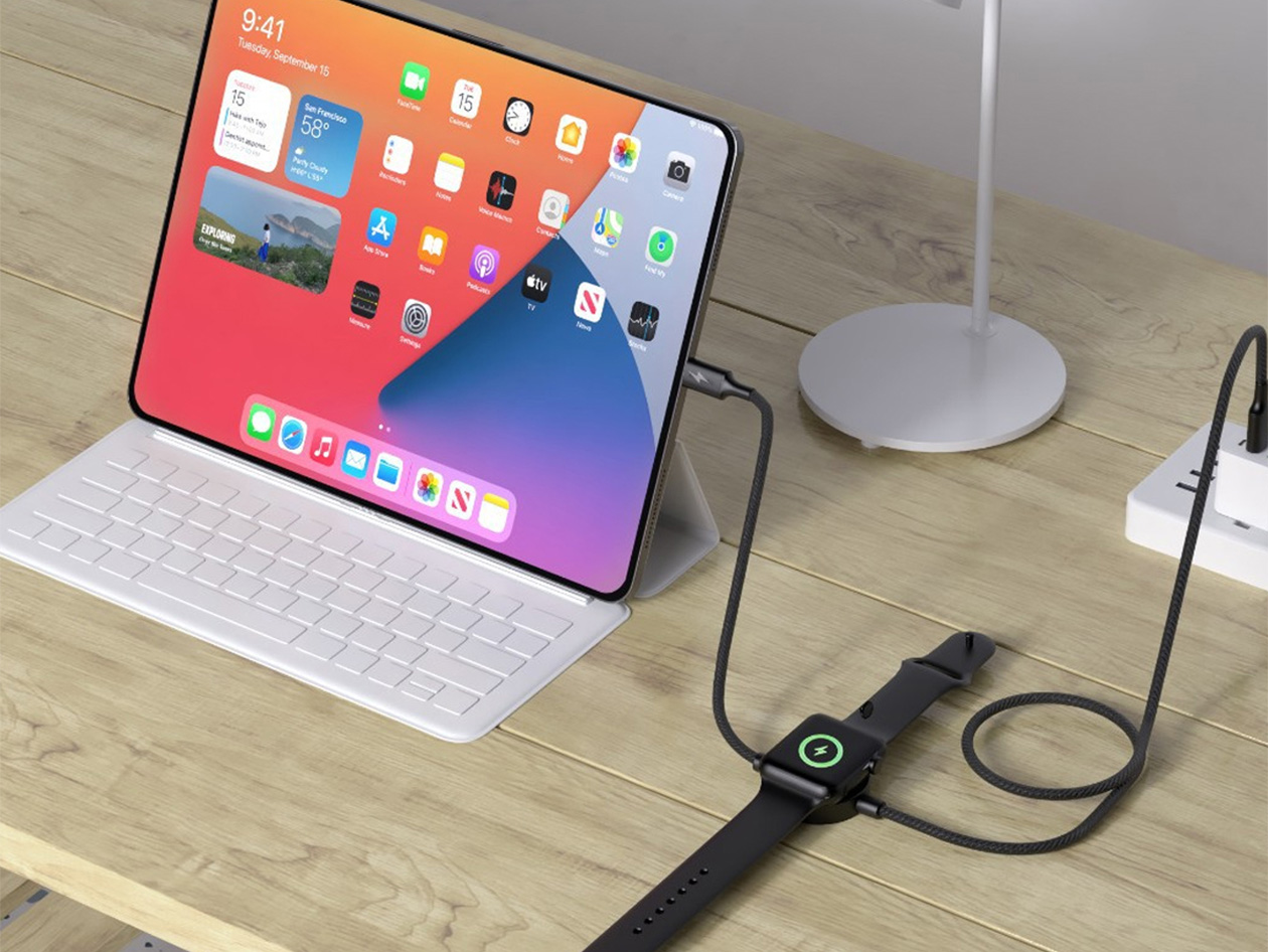 2-in-1 USB-C 65W Charging Cable with Built-in Apple Watch Charger