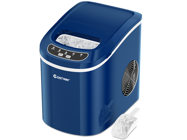 Costway Portable Compact Electric Ice Maker Machine Mini Cube 26lb/Day ABS - Navy