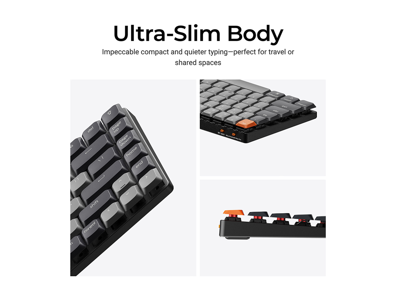 Keychron K3 QMK Wireless Mechanical Keyboard - RGB Backlight (Banana Switch/Hot Swappable)