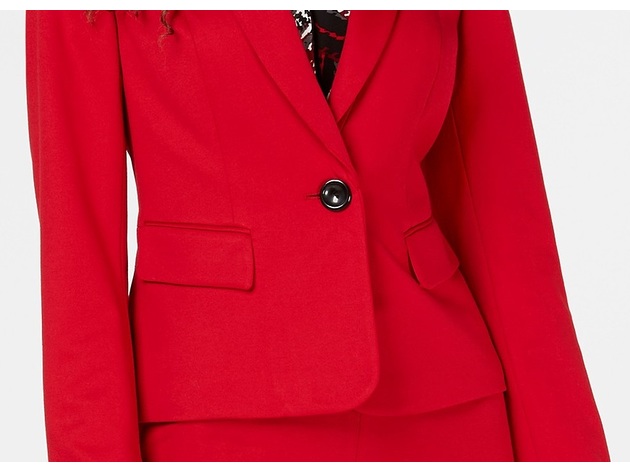 Kasper Women's One-Button Shawl Collar Blazer Red Size 18