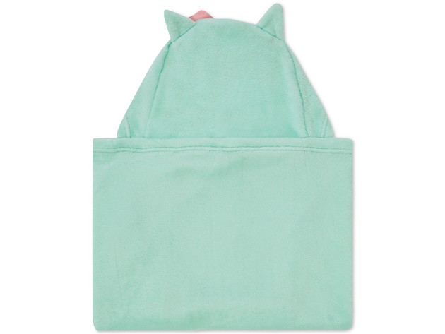 Urban Dreams Minette Hooded Design 25 Inches x 50 Inches Throw, Cozy Comfort and Cheerful Style, Aqua