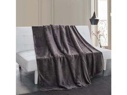 Solid Berber Velvet Oversized Throw Gray