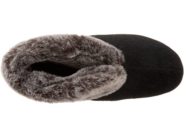 Acorn Womens Full Coverage Style Faux Fur Chinchilla Bootie Ii, Medium - Black