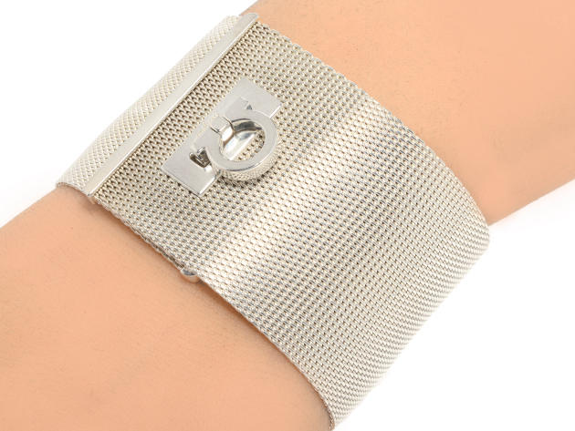 Ferragamo Gancini Sterling Silver Bracelet 704727 (Store-Display Model)