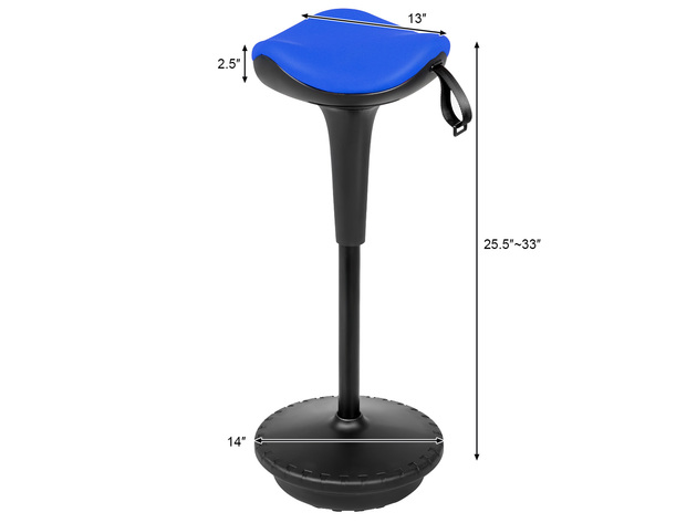 Wobble Stool Standing Desk Chair Height Adjustable Swivel Sitting Balance Chair - Black, Blue