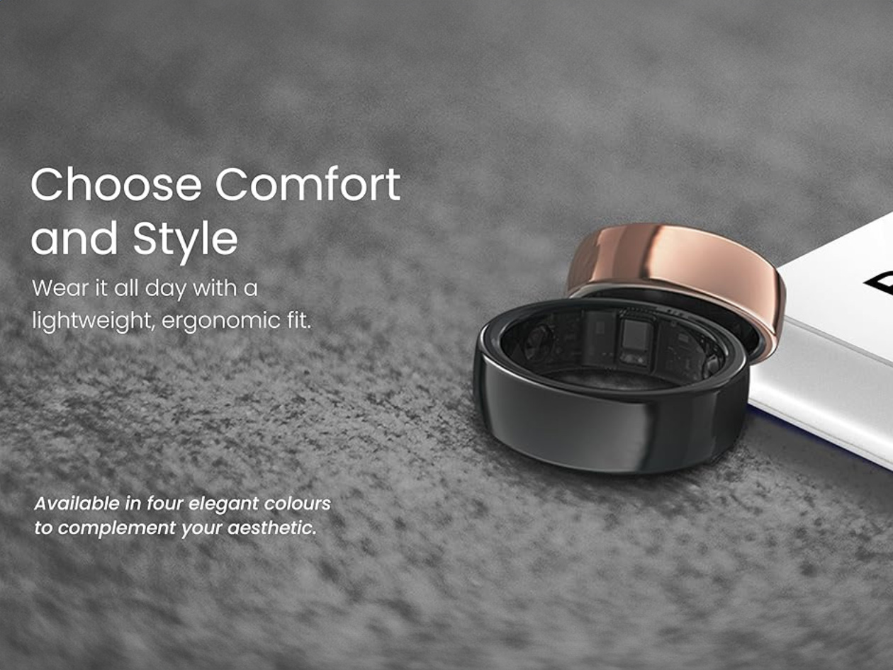 aaboRing Smart Health Ring (Rose Gold/Size 7)