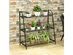 Costway 3-tier Metal Plant Stand Shelf Flower Pot Holder Display Rack Shoe Organizer - Black