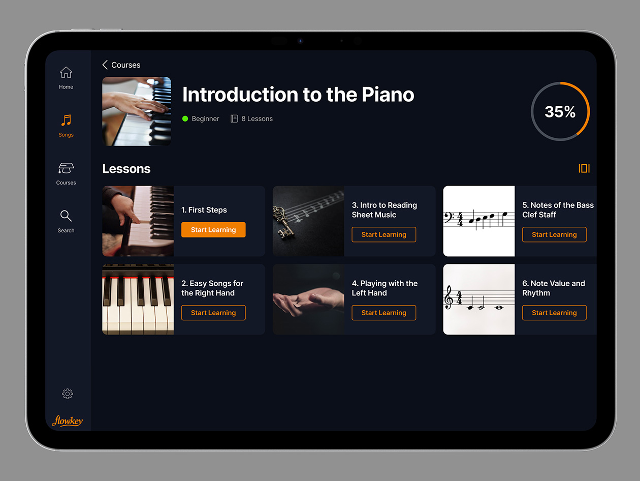 flowkey Piano Learning App: Classic Plan (5-Year Subscription)