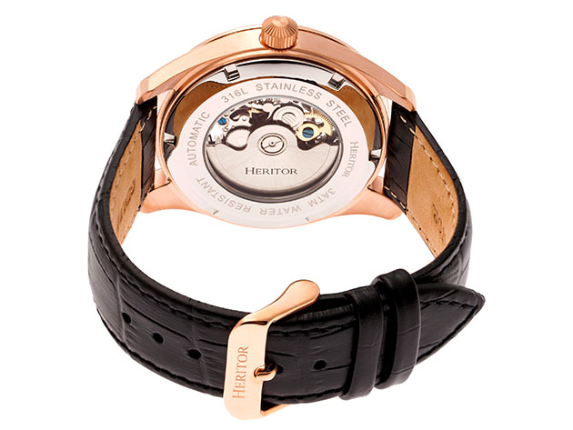 Heritor Automatic Stanley Men's Watch (Black/Rose Gold)
