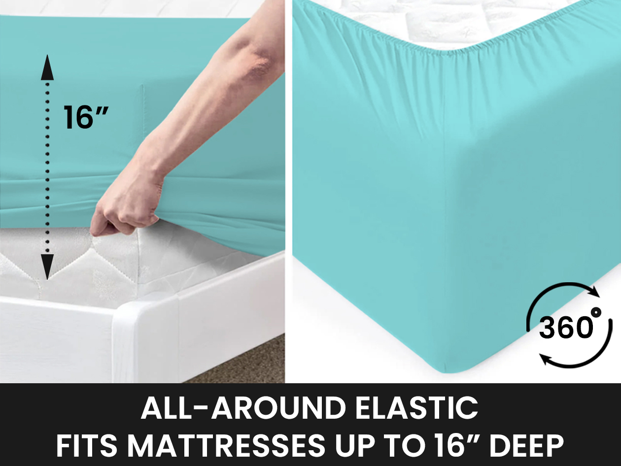 Super-Soft 1800 Series Bamboo Blend 6-Piece Sheet Set (Light Blue/Queen)