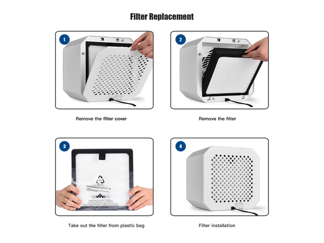 Costway Air Purifier Replacement Filter True HEPA Filter - Black/White