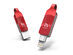iKlips DUO+ Dual Interface Flash Drive (128GB Red)