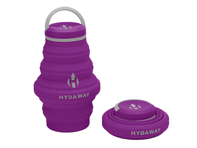 Hydaway 17oz Collapsible Water Bottle with Cap Lid (Plum Purple)