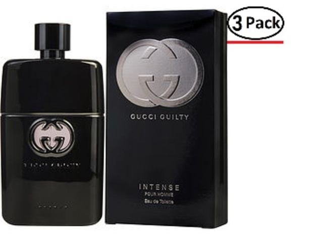 GUCCI GUILTY INTENSE by Gucci EDT SPRAY 3 OZ for MEN ---(Package Of 3)