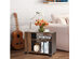 Costway 3-tier Side Table W/Storage Shelf W/Wheels Space-saving Industrial Nightstand - Brown