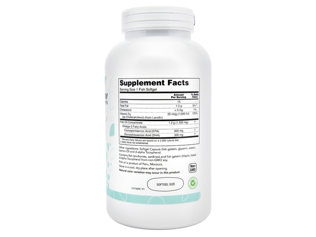 LuckyVitamin - Omega 3 Plus Vitamin D3 - 180 Softgels