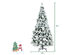 Costway 6ft Snow Flocked Hinged Christmas Tree w/ Berries & Poinsettia Flowers - White