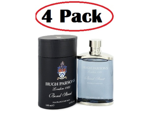 4 Pack of Hugh Parsons Bond Street by Hugh Parsons Eau De Parfum Spray 3.4 oz