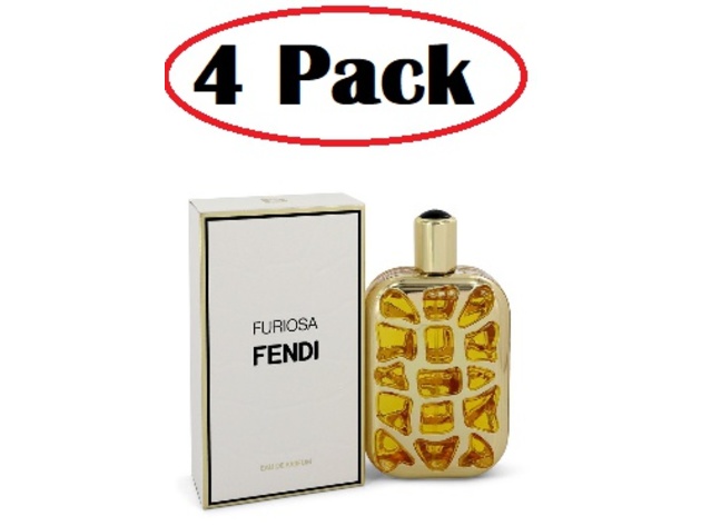4 Pack of Fendi Furiosa by Fendi Eau De Parfum Spray 3.3 oz