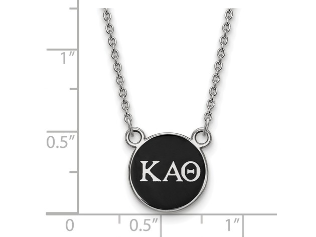 Sterling Silver Kappa Alpha Theta Small Enamel Necklace
