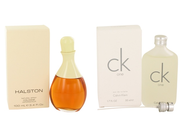 Gift set  HALSTON by Halston Cologne Spray 3.4 oz And a bottle of CK ONE Eau De Toilette Pour/Spray (Unisex) 1.7 oz