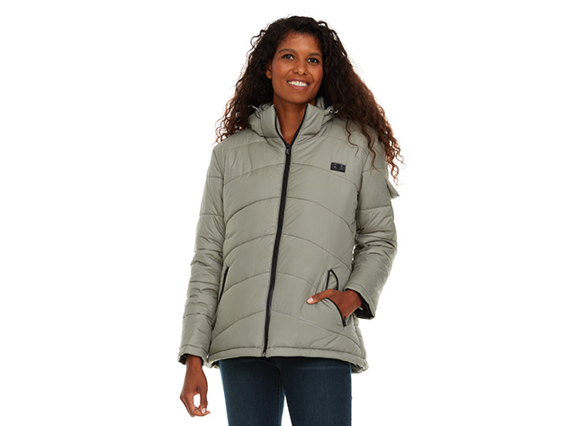 Helios Paffuto Heated Women's Coat with Power Bank (Gray/Large)