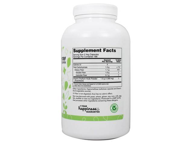 LuckyVitamin - Psyllium Husk Caps 500 mg. - 500 Veg Capsules