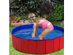 Costway 48" Foldable Kiddie Pool Kids Bath Tub Ball Pit Playpen Indoor Outdoor Portable - Red+Blue