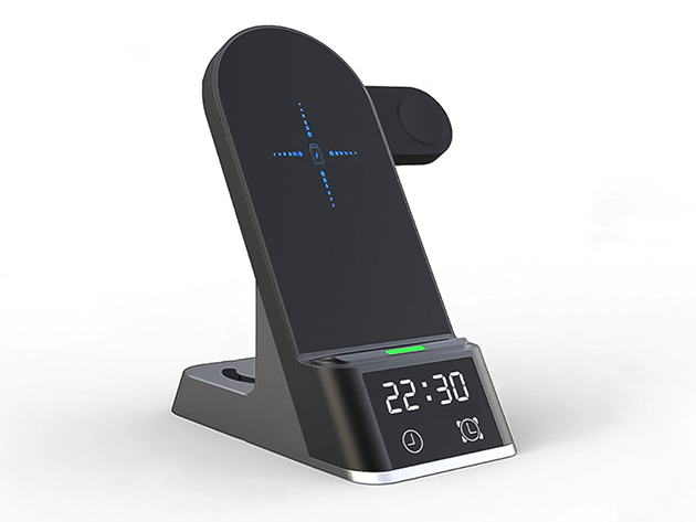 6-in-1 Wireless Charger Stand with Time Clock & Alarm