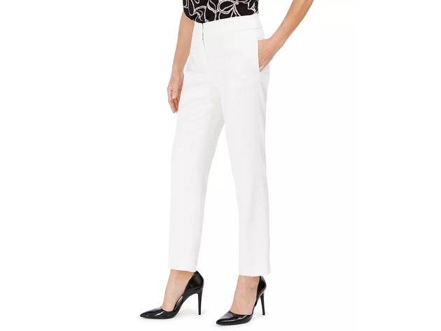 Kasper Women's Petite Straight-Leg Dress Pants White Size 8